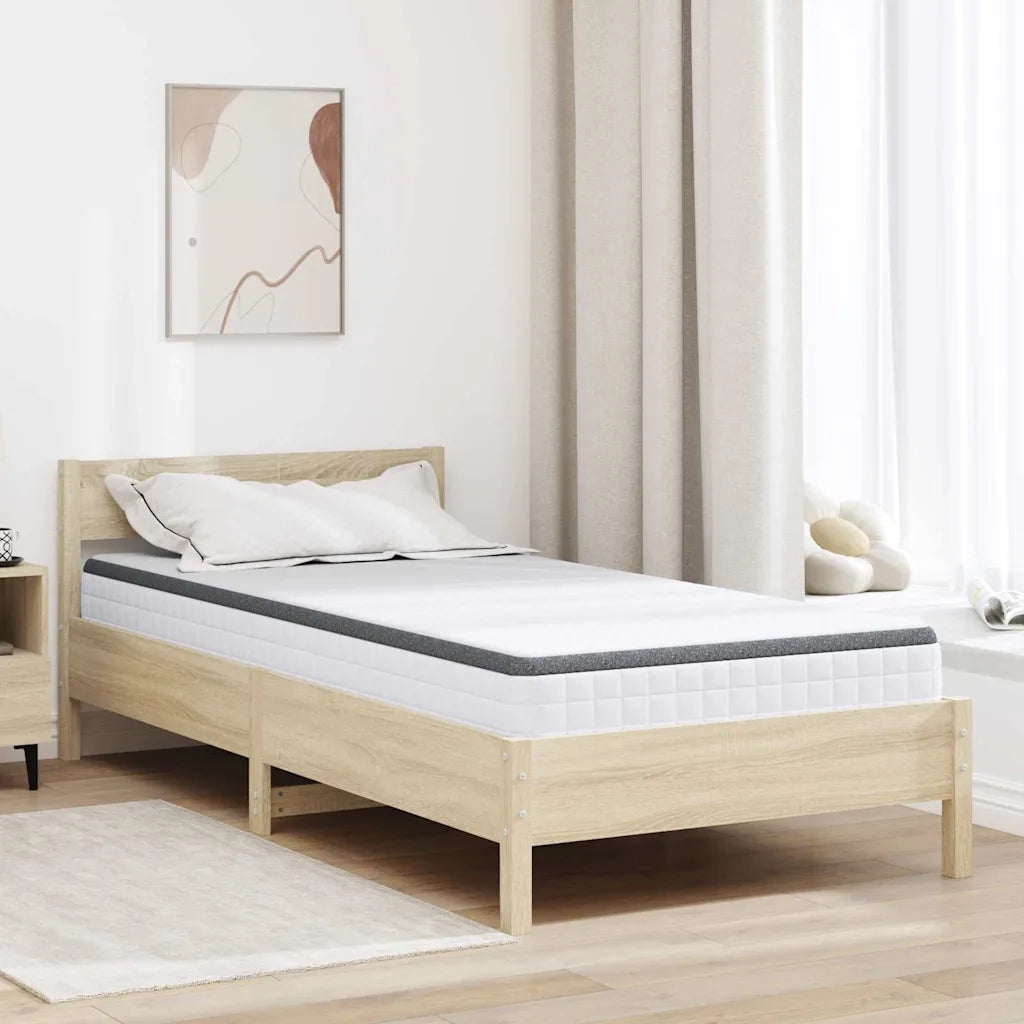 Materasso Bianco e Grigio 100 x 200 cm Molla Bonell