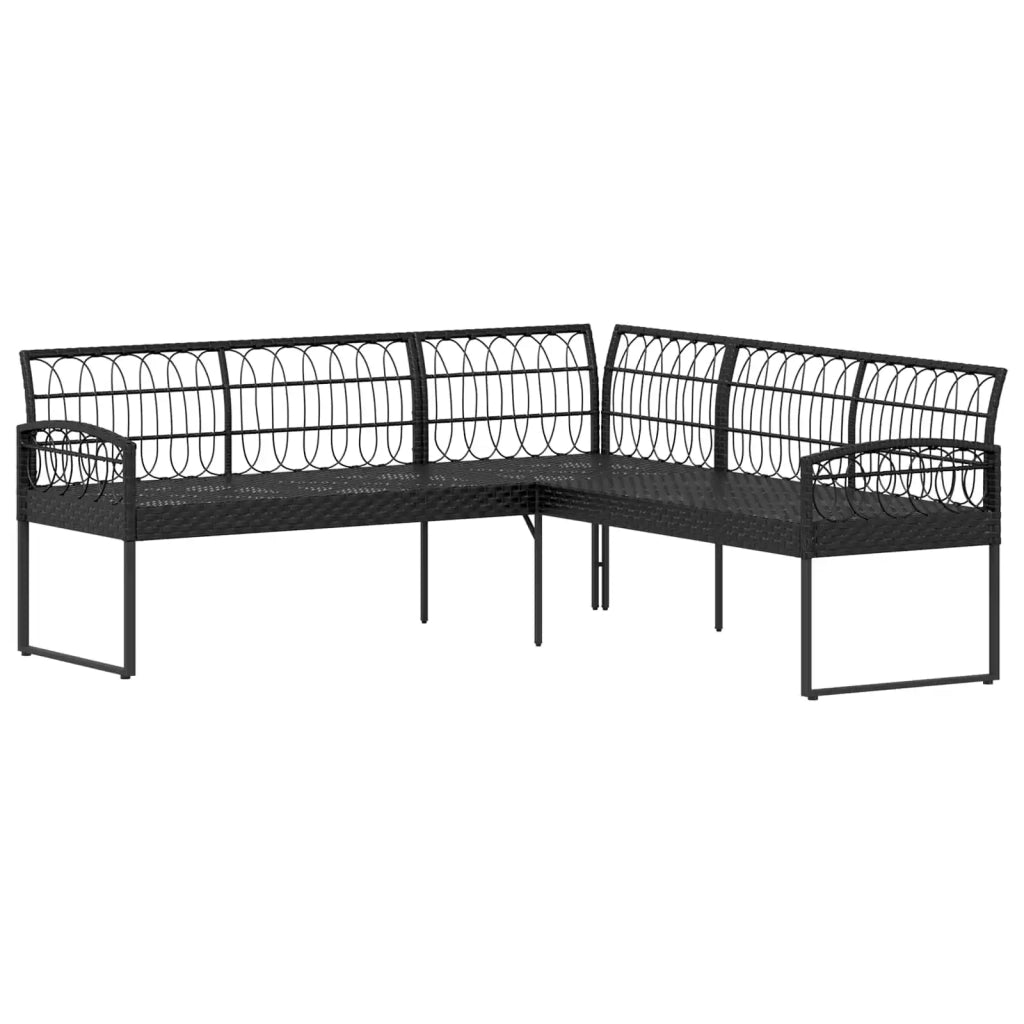 Set Divano da Giardino con cuscino 2 pz | Set Salotto da Giardino Nero e Crema