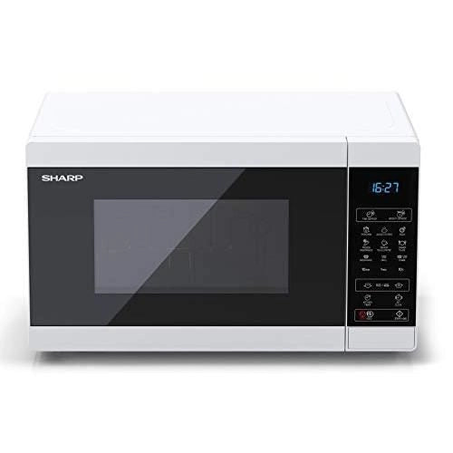 Sharp YC-MG02E-W forno a microonde Blu, Bianco Superficie piana 20 L 800 W