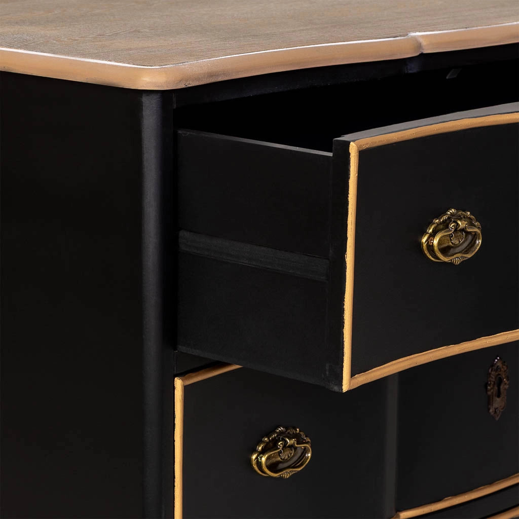 Credenza in legno 193x50x80h cm nera