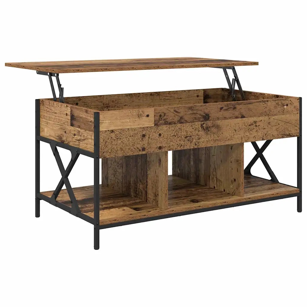 Tavolino da Salotto-Tavolino da soggiorno-Tavolo Legno vecchio 100 x 55 x 48.5 cm