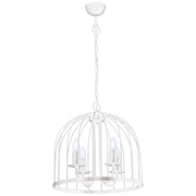 Lampadario Luminex Single gabbia bianca 4xE14 Ø39cm