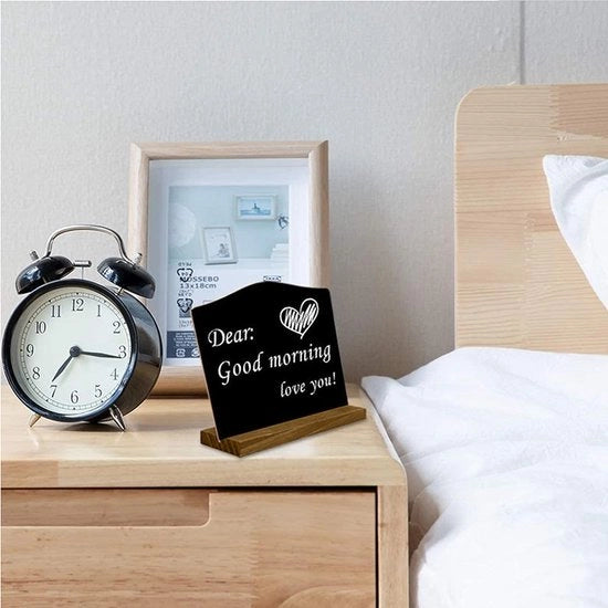12 pezzi di lavagna mini, lavagna mini con base in legno, lavagna, lavagna per appunti, lavagna mini rimovibile, per buffet, matrimonio, festa, etichetta nome, biglietti prezzo