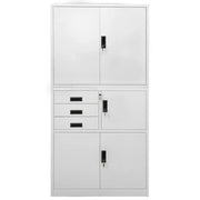 Armadio per Ufficio Grigio Chiaro 90x40x180 cm in Acciaio 336414