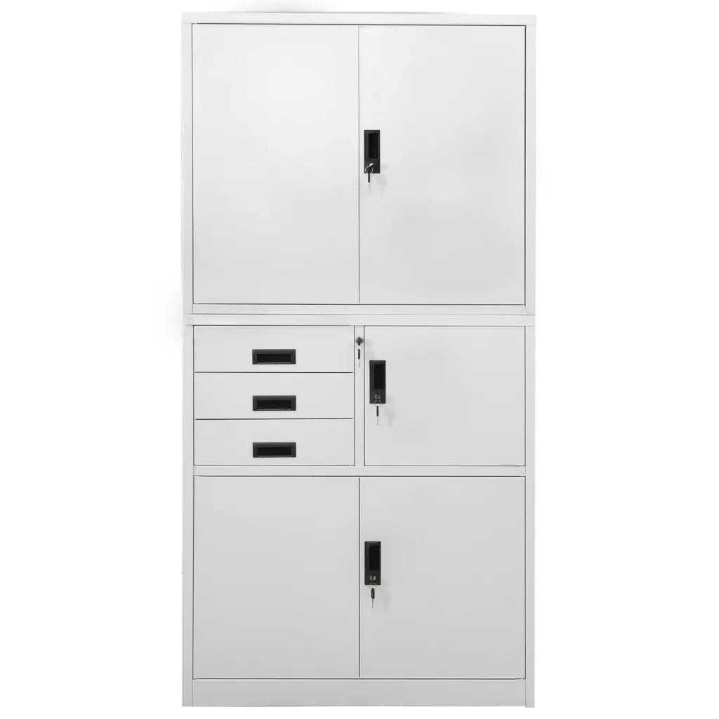 Armadio per Ufficio Grigio Chiaro 90x40x180 cm in Acciaio 336414