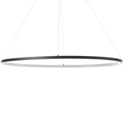 Lampadario ad anello in allumino nero opaco cm. H.92 x Ø.60/100