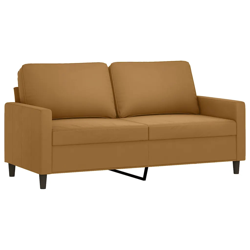 Divano a 2 Posti Marrone 140 cm in Velluto 359206