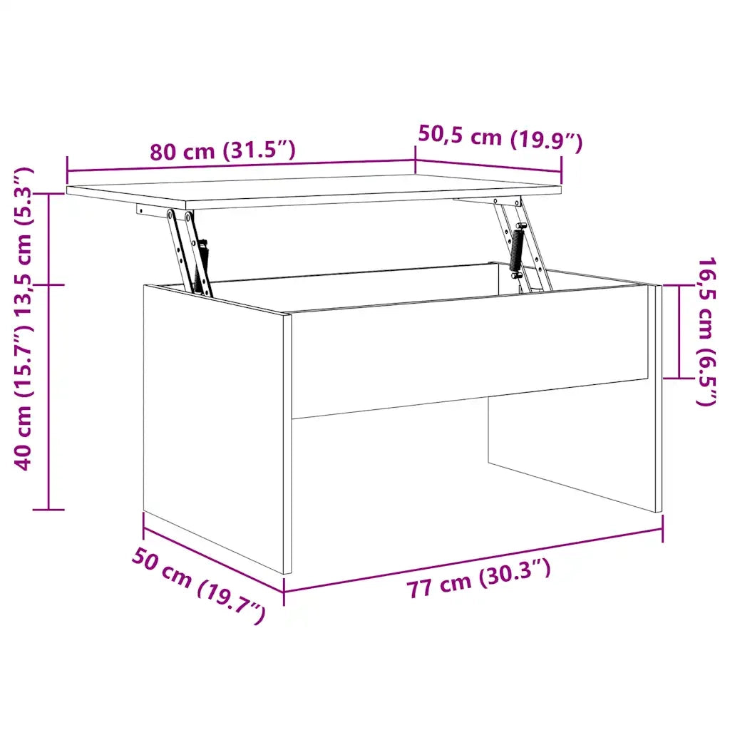 Tavolino Salotto Rovere Sonoma 80x50,5x41,5cm Legno Multistrato 809641