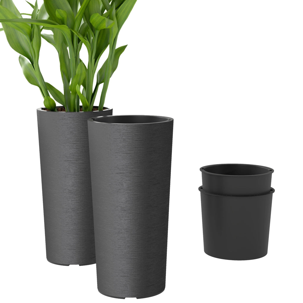 Vaso da Fiori Stapelbar ¨C Minimal ¨C 35x35 cm Rotondo Grigio Scuro