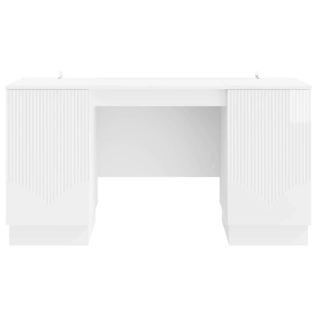 Scrivania Bianco Lucido 142,5 x 50 x 75 cm Legno ingegnerizzato 3414625