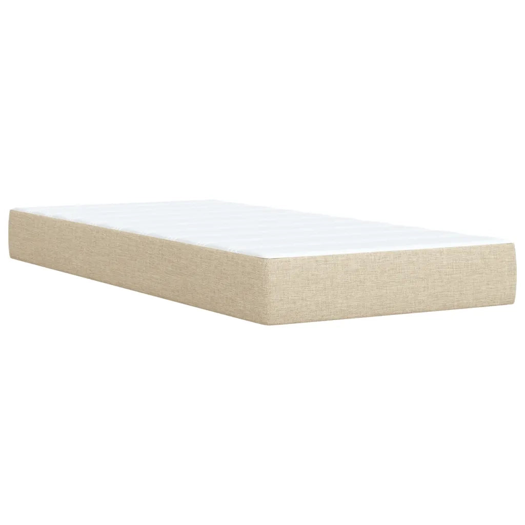 Giroletto a Molle con Materasso Crema 100x200 cm in Tessuto 3286596