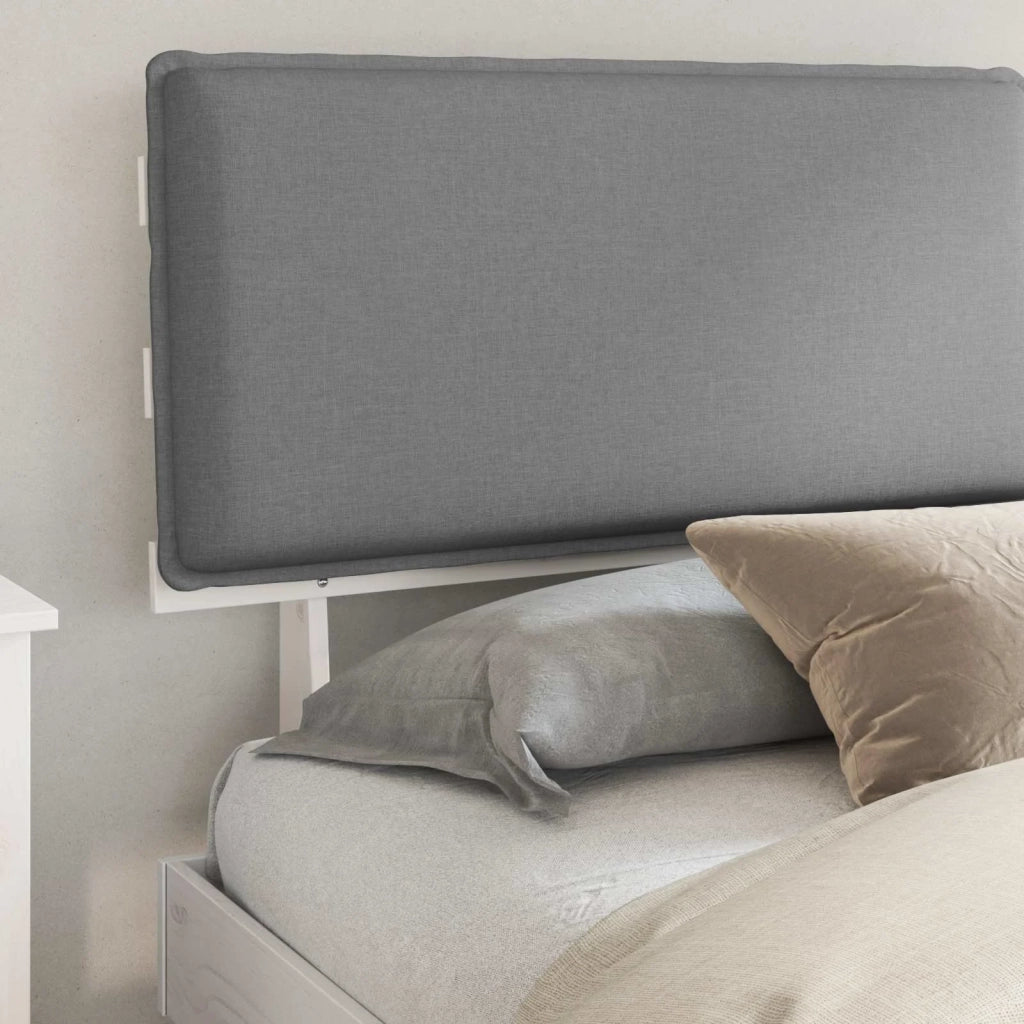 Letto con Testiera Rivestita-Struttura Letto con Testiera Grigio chiaro 200 x 200 cm 815949