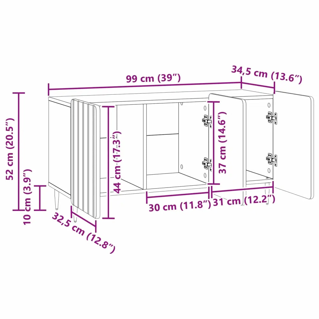 Mobile TV | Armadietto TV | Mobile Porta TV Nero 99 x 34,5 x 52 cm Legno ingegnerizzato