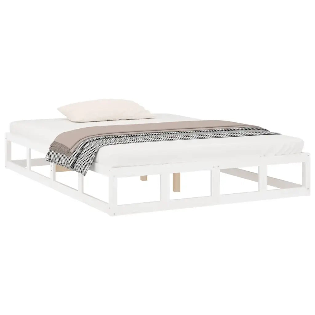 Giroletto-Struttura Letto Bianco 140x200 cm in Legno Massello 304542