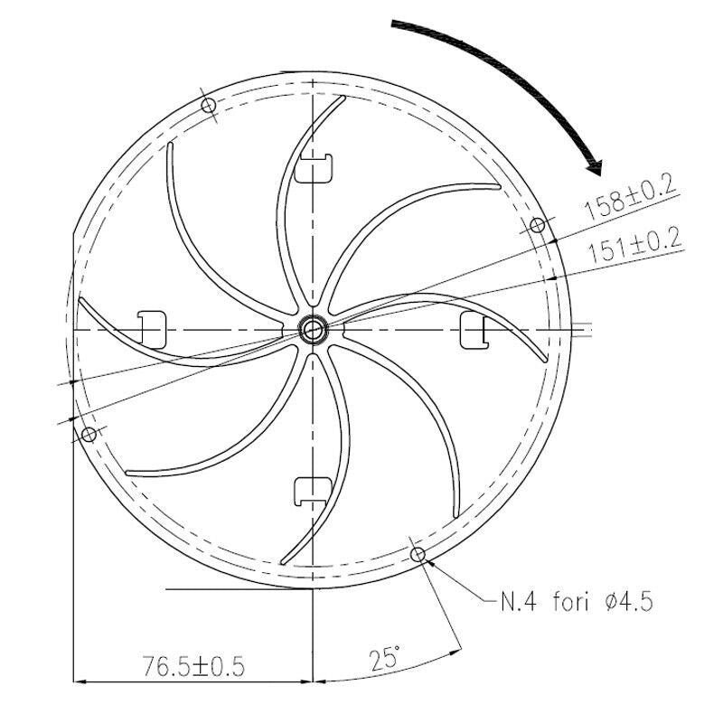 Ricambistufeapellet ESTRATTORE Aspiratore fumi per Stufa a Pellet FANDIS VFC2C23 Motore ECOFIT 2RECA3 con Encoder Ventola da 31mm Rotazione oraria