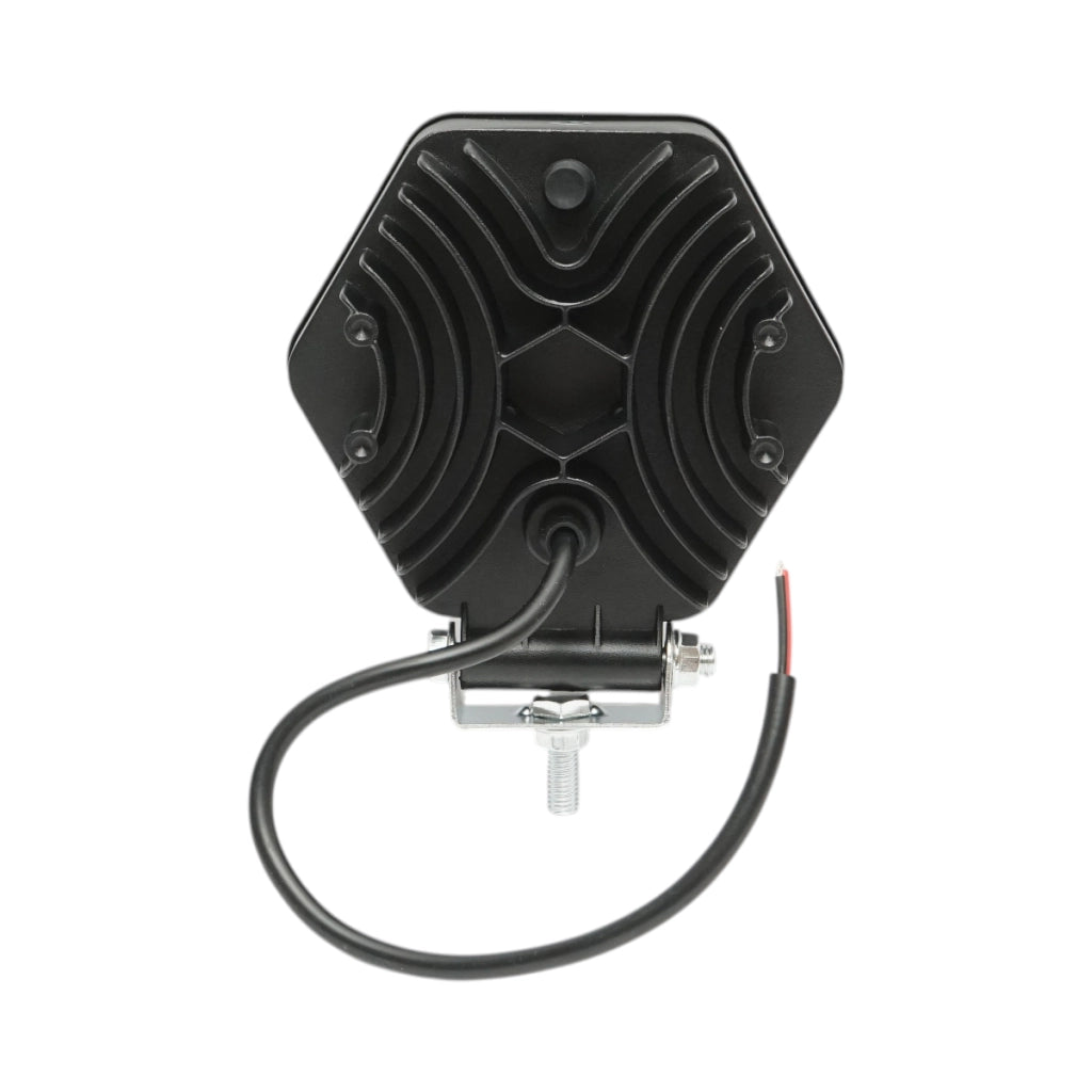 Lampada proiettore esagonale con griglia metallica nera, 9 LED, angolo di fascio 30, DC 10-80V 27W Breckner Germany