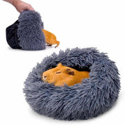 Casa per piccoli animali a stile grotto con cerniera in spandex e fondo di lana, adatta per cavi e altri piccoli animali, giacchetta comoda, giocattoli per nascondere, accessori per gabbia (grigio scuro).