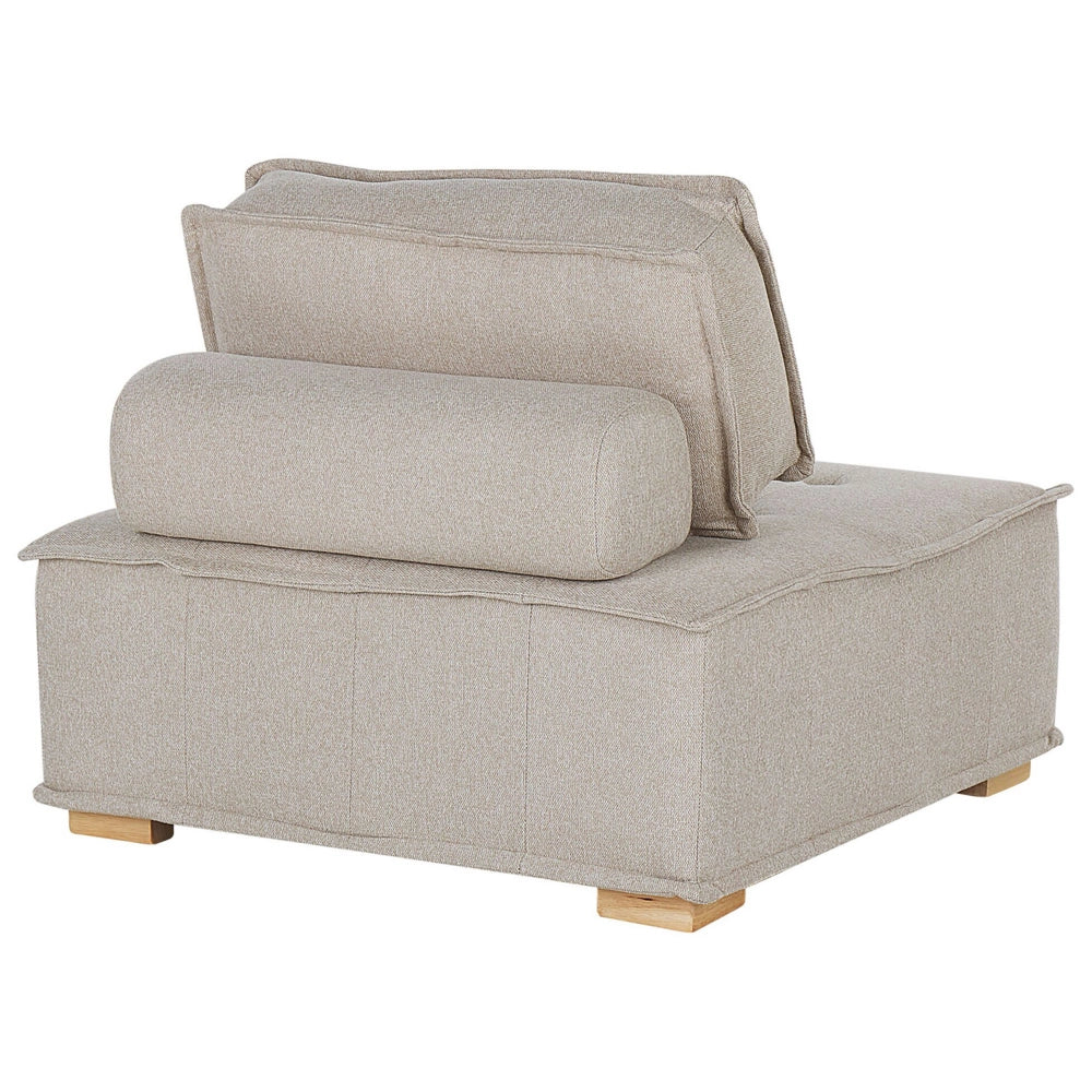 Sedile 1 posto Gambe in legno massello di poliestere beige Sedile trapuntato Fodera per cuscino rimovibile