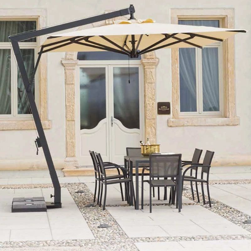 Ombrellone da giardino in alluminio VITTORIA, girevole con braccio laterale - Ombrellone Da Giardino In Alluminio Vittoria, Girevole Con Braccio Laterale Quadrato 4 X 4 Mt Misure: 3 x 4 m