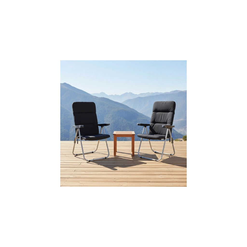 Set di 2 comode poltrone da campeggio pieghevoli - O'Camp - Regolabili in più posizioni - 70 x 105 x 62 cm