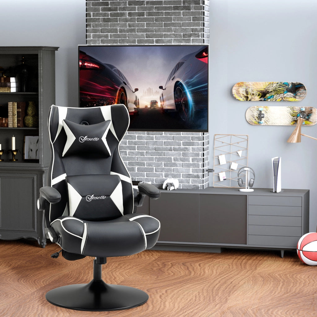 Poltrona Gaming ¨C zephmum ¨C Nero e Bianco, 69x73x118 cm