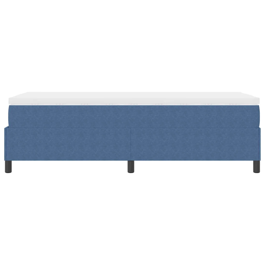 Letto singolo | Letto per adulti | Letto a molle Blu e Bianco 90 x 200 cm Tessuto in Cords