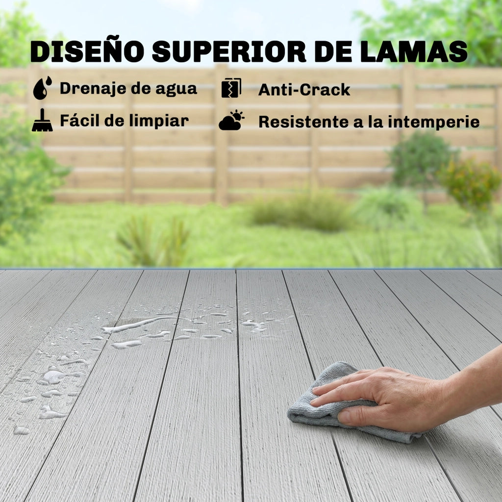 Tavolo da Giardino 6 Posti in Acciaio ¨C Minimal ¨C Grigio 140x90x74 cm