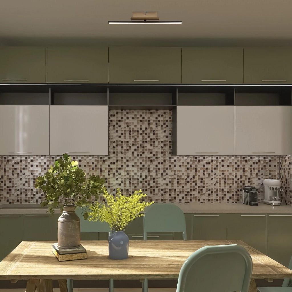 Plafoniera lineare Rabalux Demir nera oro LED 8W 4000K
