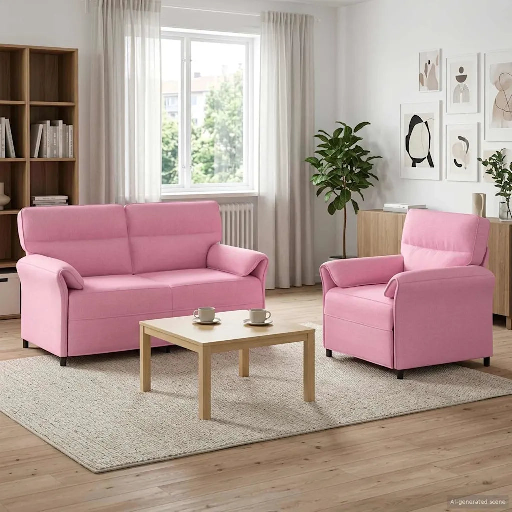 Set di divani 2 pz Rosa Tessuto 3424869