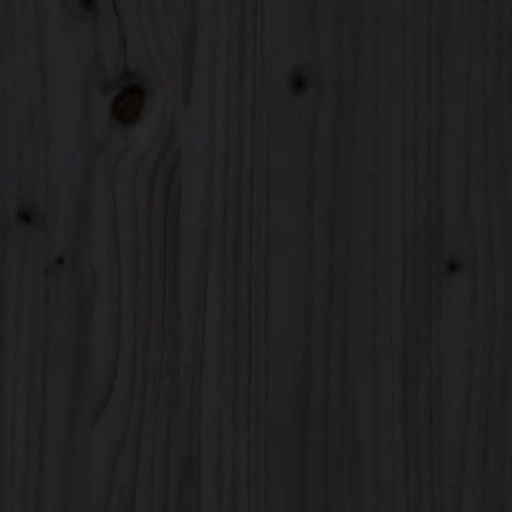Fioriera con Mensola Nera 111,5x54x81cm Legno Massello di Pino 823791