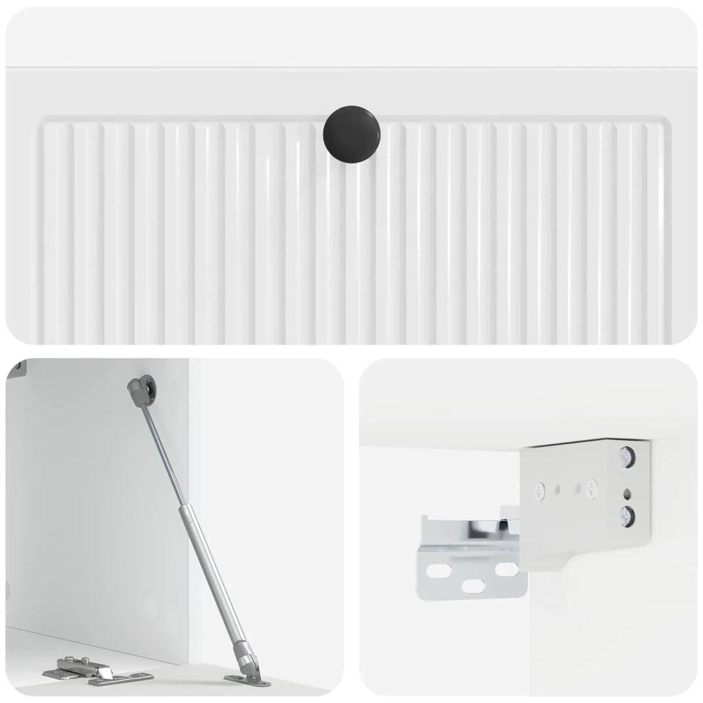 Mobile TV da Muro | Armadietto TV | Mobile Porta TV Bianco Lucido 78,5 x 31 x 30 cm