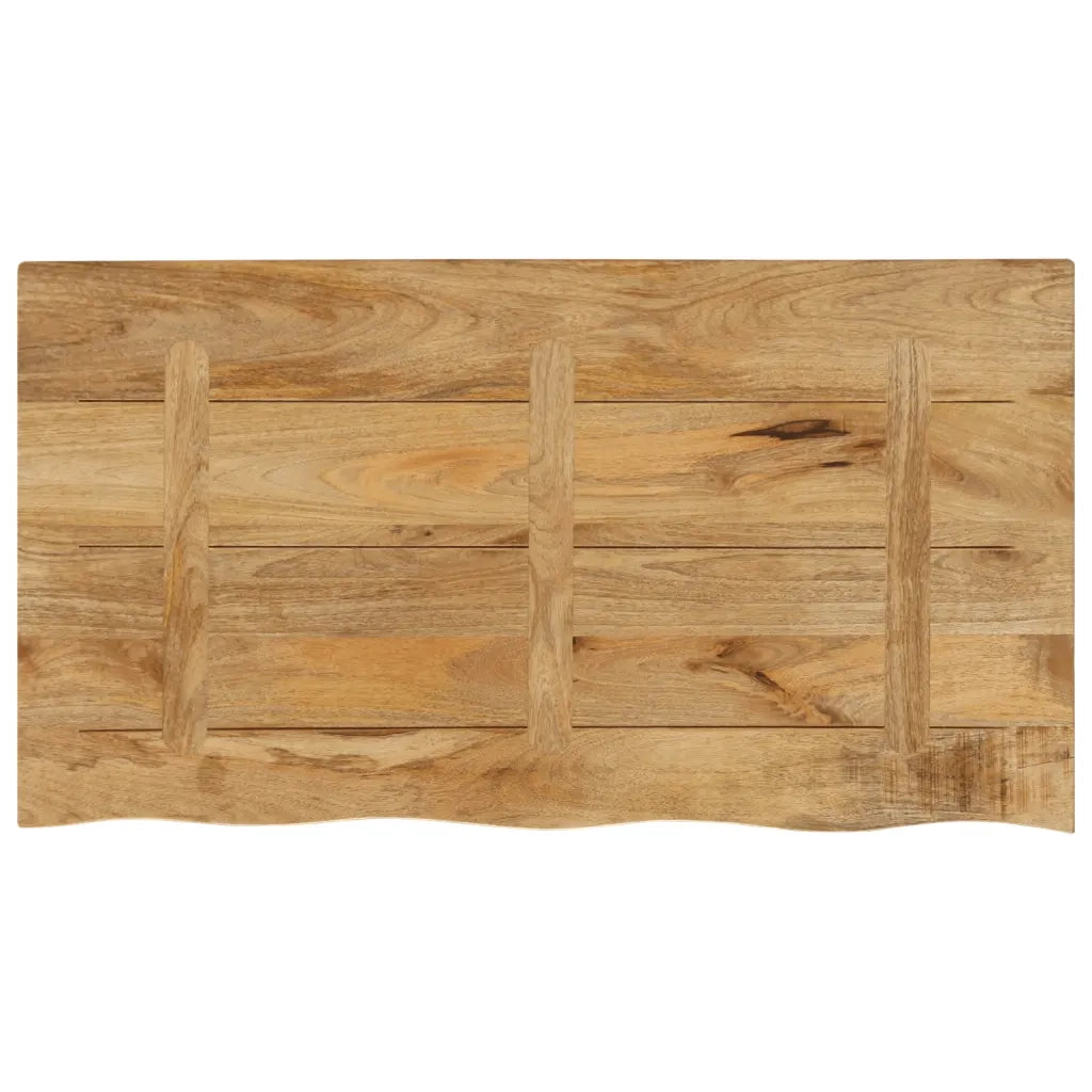 Piano Tavolo 100x60x3,8 cm Bordi Vivi Legno di Mango Grezzo 370406