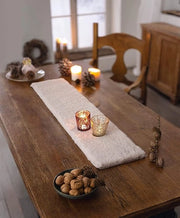 Tappeto decorativo festivo in pelo di vetro - misure e versioni tappeto da tavolo tappeto da tavola - impermeabile - lusso (beige 20x90 cm)