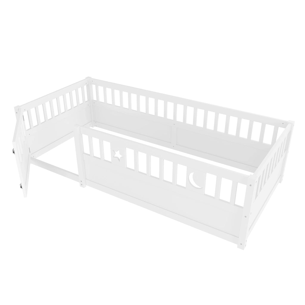 LETTO per bambini con sponde 90x190 cm in pino bianco