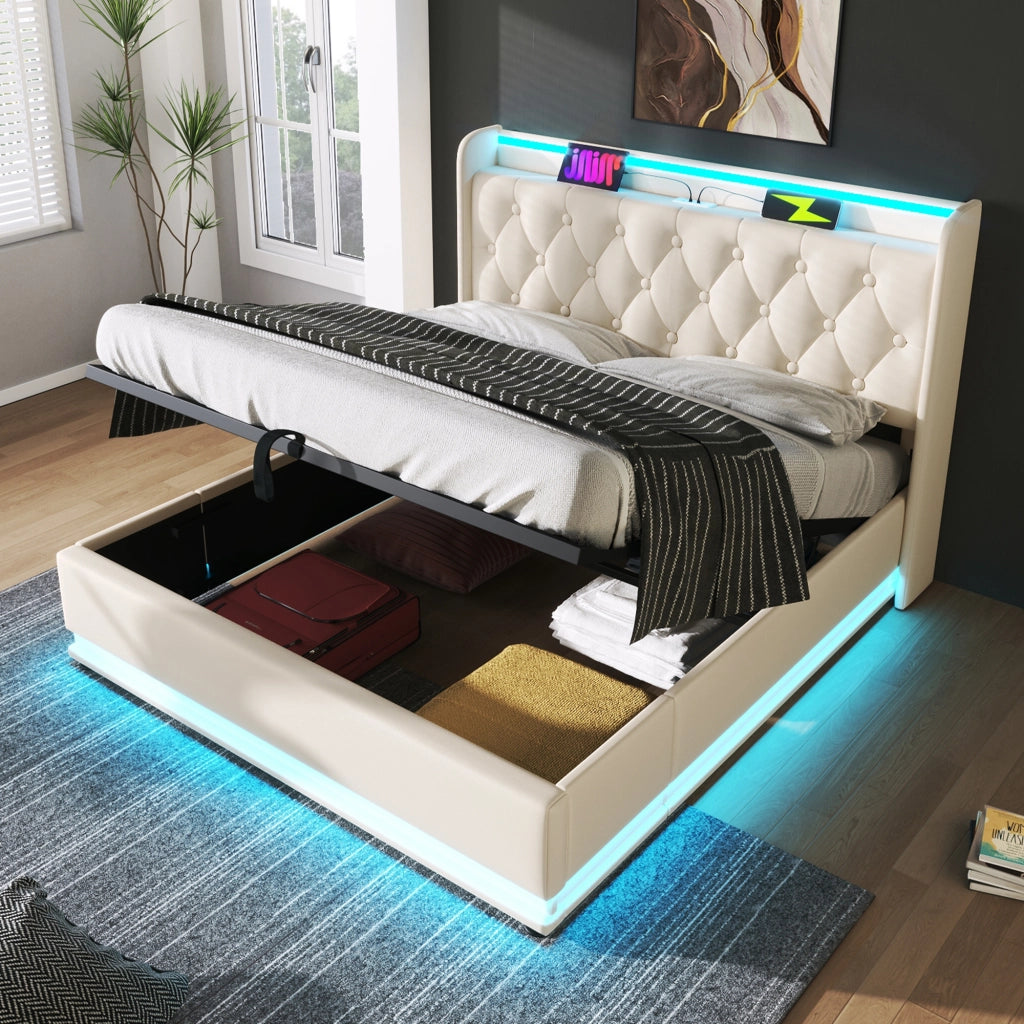 letto imbottito pu bianco 140 x 190 cm