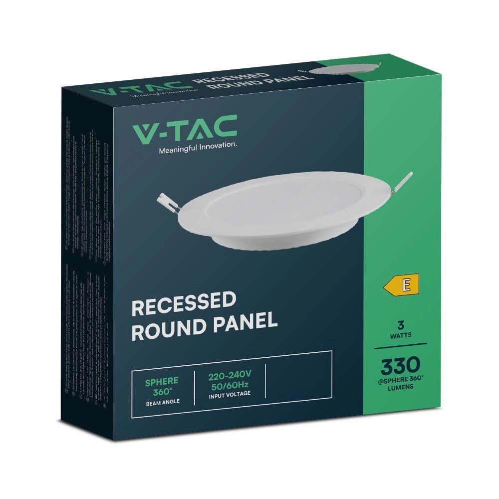Faretto LED incasso 3W tondo 4000K 330lm V-TAC VT-61003-7856