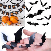 60 pezzi di decorazione da Parete per Halloween 3D Vole, Stickers Vole per Finestre, 4 diverse misure Stickers PVC Vole, per la Decorazione di Casa, Festa, Camera (con Adesivo a schiuma doppio lato)