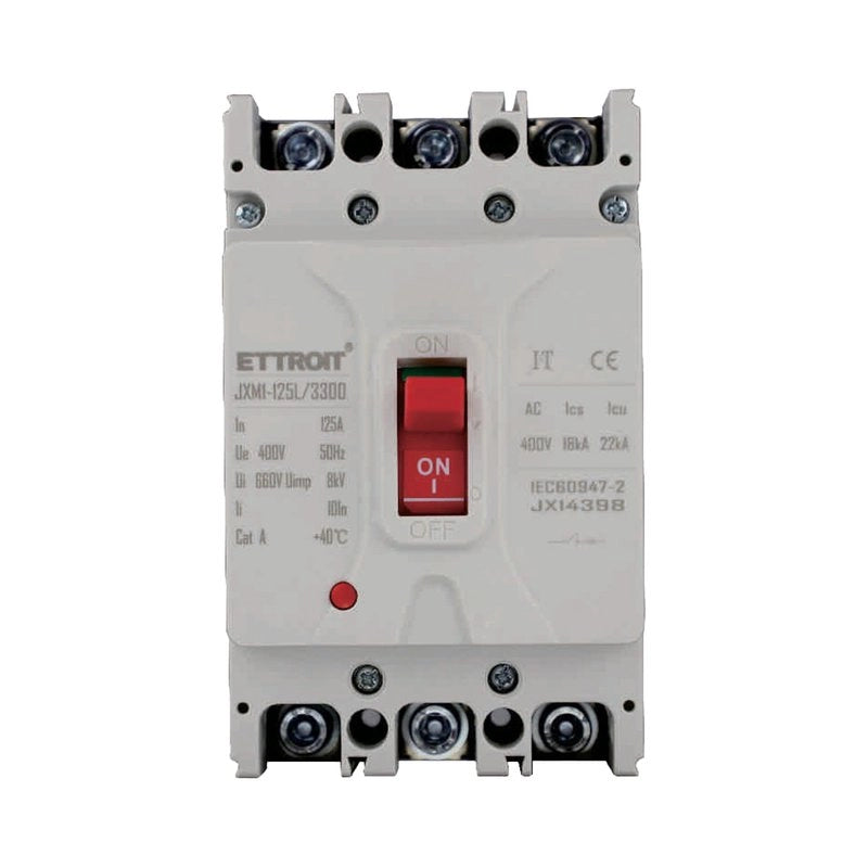 MCCB Interruttori Scatolati Magnetotermici 3P 22kA 125A AC 400V IP20 IEC60947-2