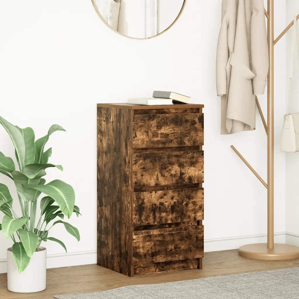 Credenza Rovere Fumo 37,5x35x76 cm in Legno Multistrato 861755