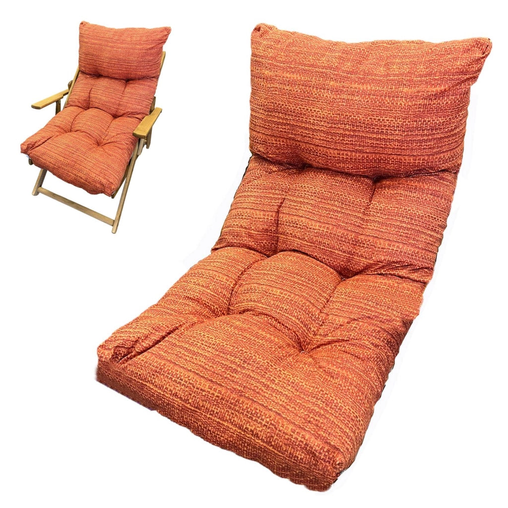Marvin Cuscino Per Poltrona Sedia Sdraio Relax Giardino Esterno Tessuto In Legno Imbottito Reclinabile Pieghevo ARAGOSTA