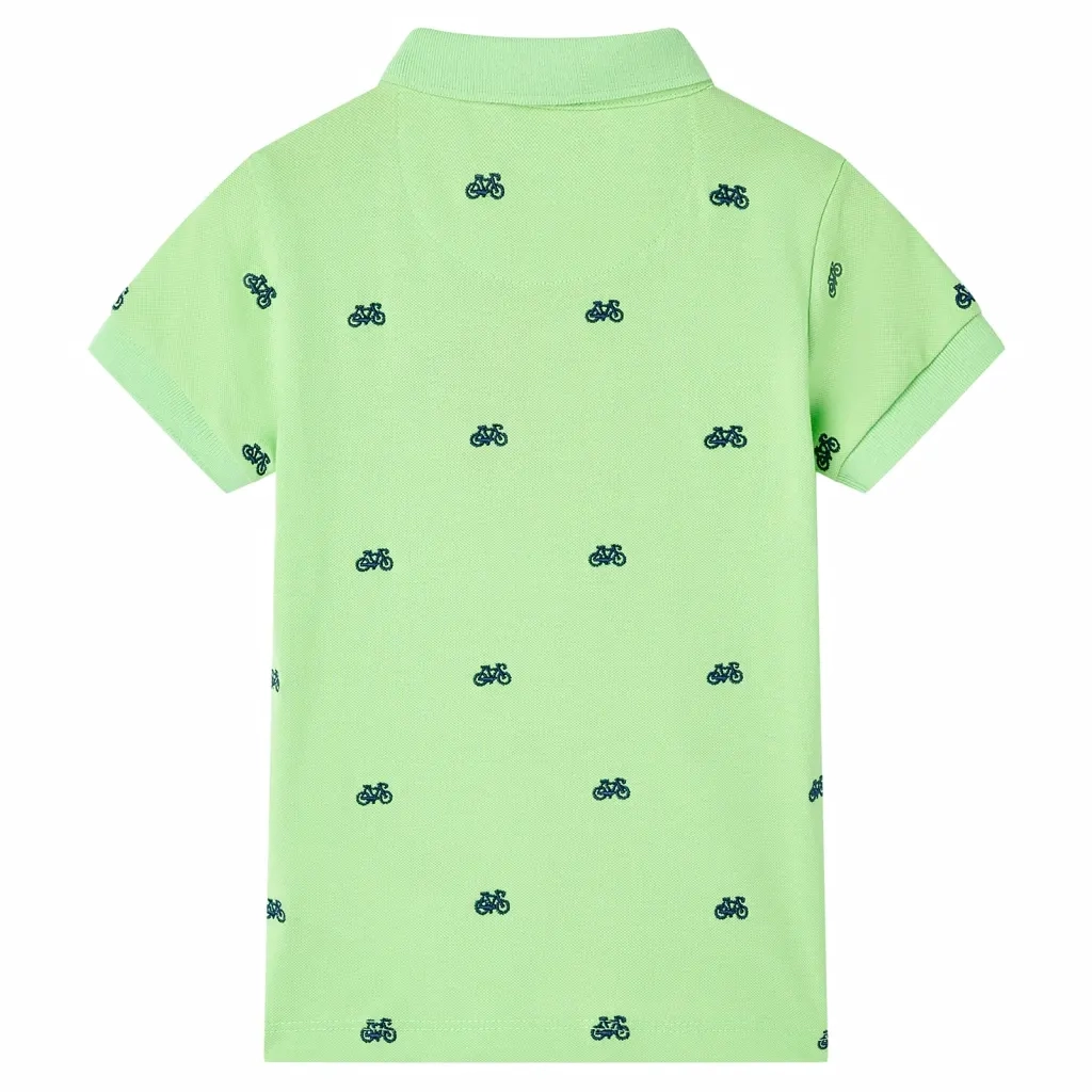 Polo da Bambino Verde Neon 92 12154