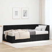 Struttura Letto Angolare con Materasso 2 pcs Nero Velluto 3393953