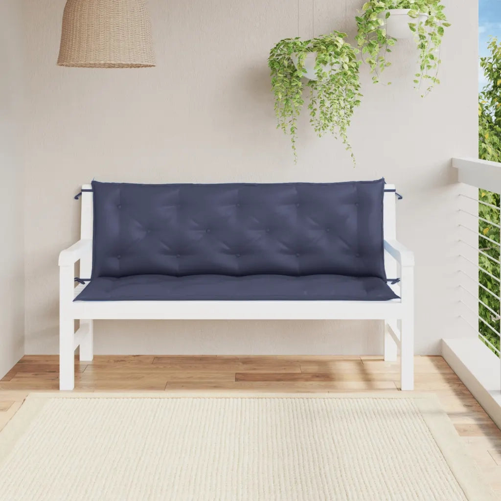 Cuscini per Panca 2 pz | Cuscini per sedie Blu Marino 150x50x7 cm in Tessuto Oxford