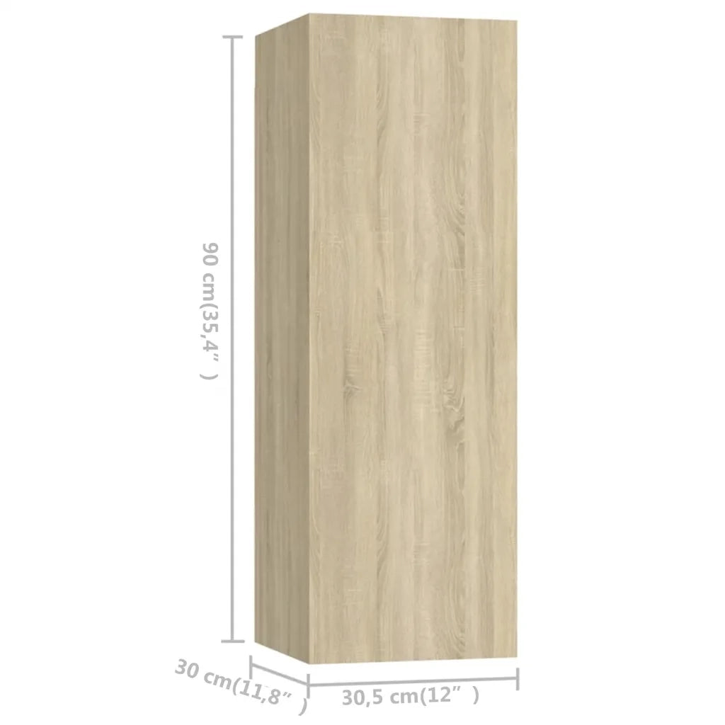 Set di Mobili TV 4 pz | Armadietto TV | Mobile Porta TV Rovere Sonoma in Legno Multistrato