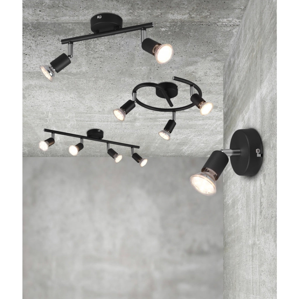 BARRA 2 SPOT PARIS GU10 25CM NERA.