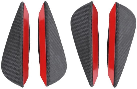 Kit di Spoiler Universale a Vela in Fibra di Carbonio - Set da 4 Pezzi