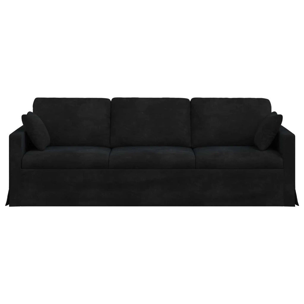 Divano Nero 228 x 78 x 80 cm Velluto 42024446