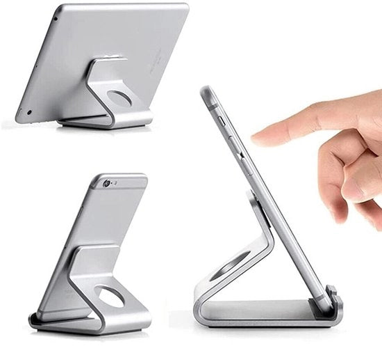 Stand per dispositivo, stand per desktop, stand per tablet in alluminio, compatibile con iPhone 14 Plus 15 Pro Max