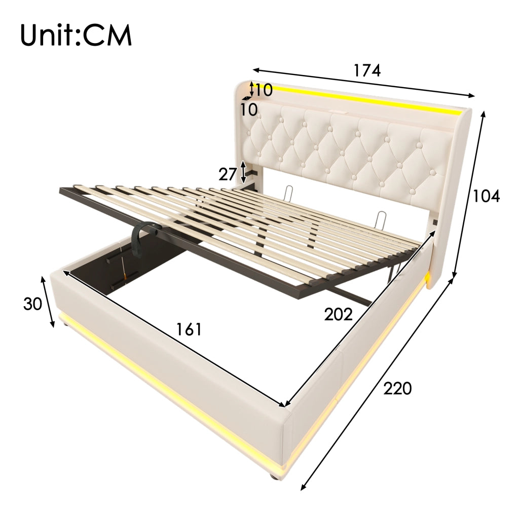 letto imbottito pu bianco 160x200 cm