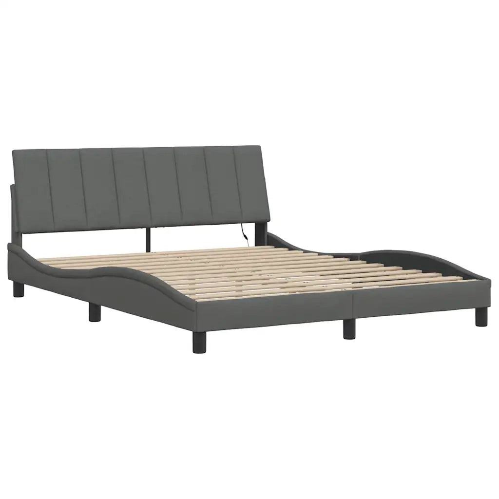 Giroletto senza Materasso Hanko Grigio Scuro 160x200 cm Tessuto
